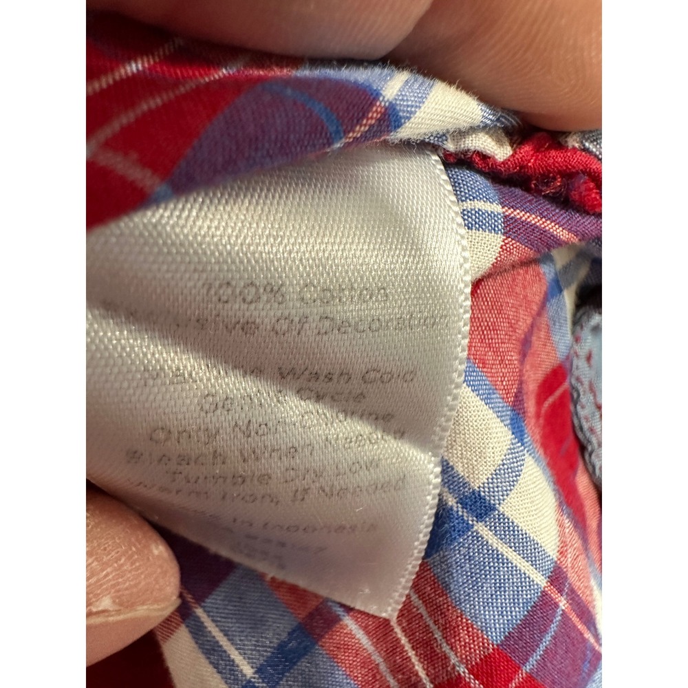 Talbots Plaid Ruffle Front Button Down Long Sleev… - image 4